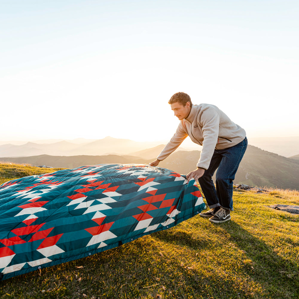 Estrela Aztec Fleece Blanket (Petrol) @25