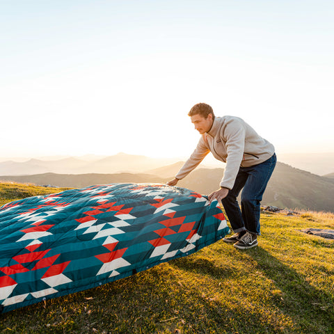 Estrela Aztec Fleece Blanket (Petrol) @25