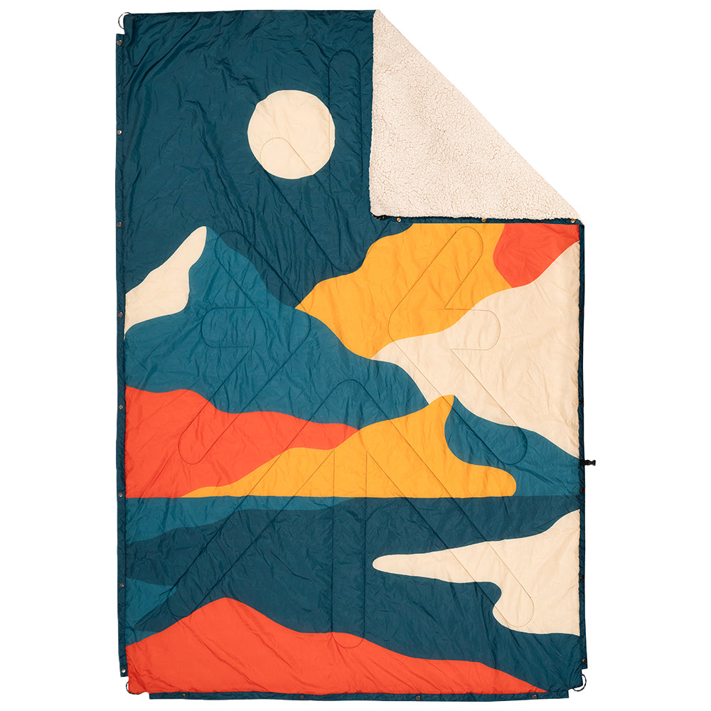 Estrela Landscape Sherpa Blanket (Petrol) #contain