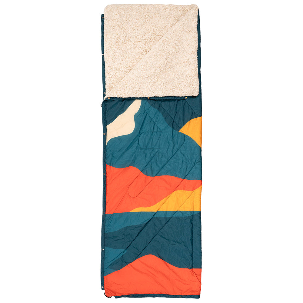 Estrela Landscape Sherpa Blanket (Petrol) #contain