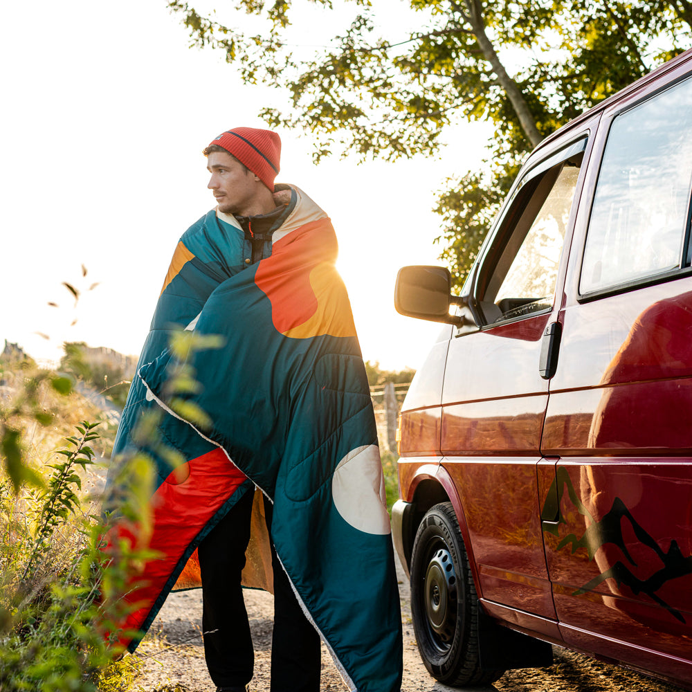 Estrela Landscape Sherpa Blanket (Petrol) @25