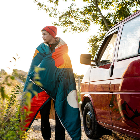 Estrela Landscape Sherpa Blanket (Petrol) @25