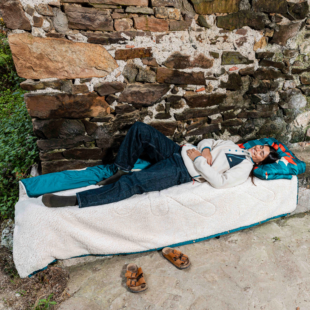 Estrela Landscape Sherpa Blanket (Petrol)