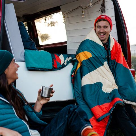 Estrela Landscape Sherpa Blanket (Petrol) @100