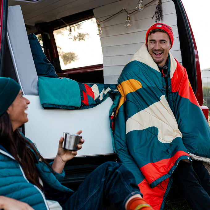 Estrela Landscape Sherpa Blanket (Petrol)
