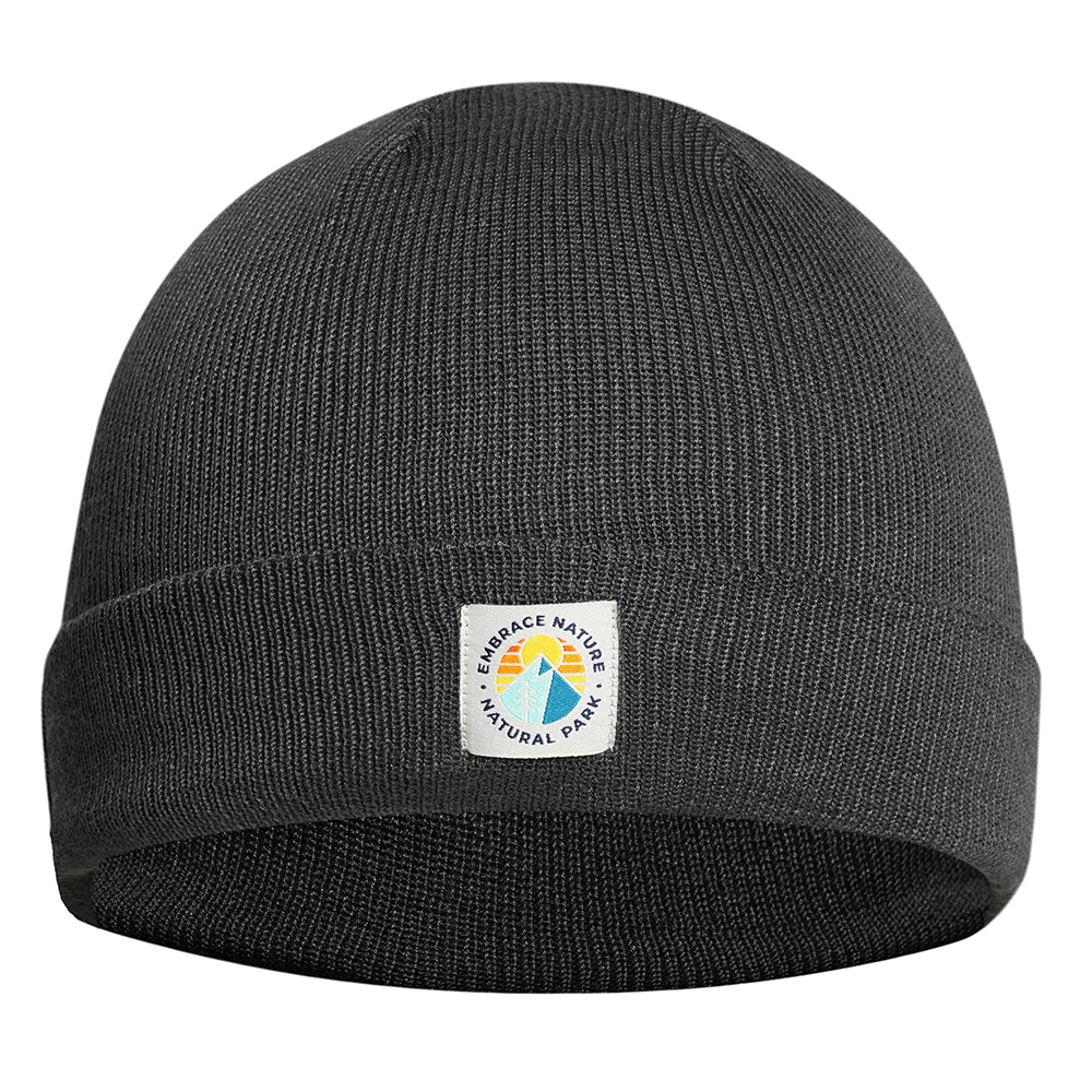 Galoppaz Double Rib Knit Beanie (Dark Shadow) #contain