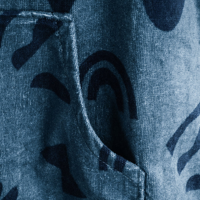 Gannett Organic Cotton Towel Robe (Blue Fusion/Maritime Blue Print)