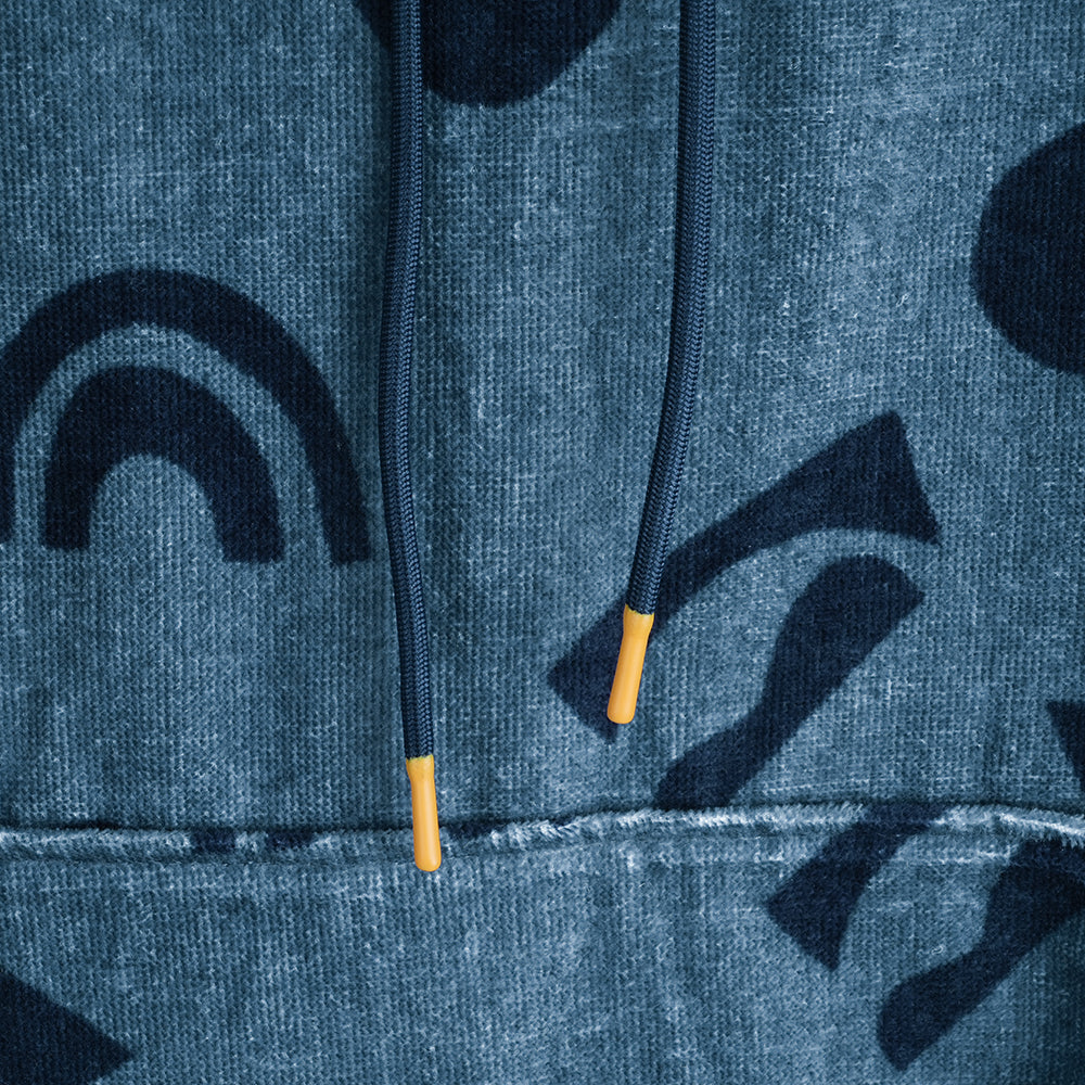 Gannett Organic Cotton Towel Robe (Blue Fusion/Maritime Blue Print)