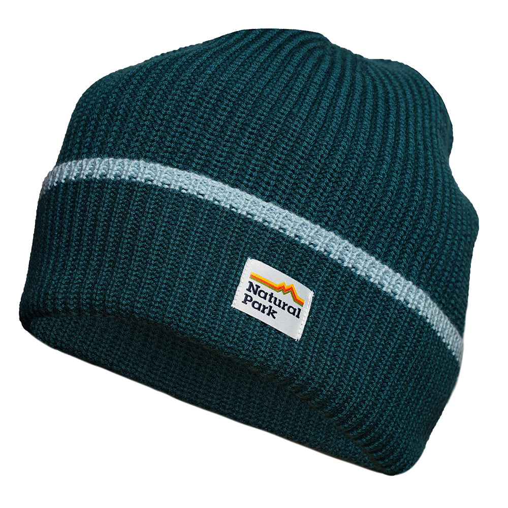 Gardoria Merino Blend Cable Rib Knit Beanie (Atlantic Deep/Slate) #contain