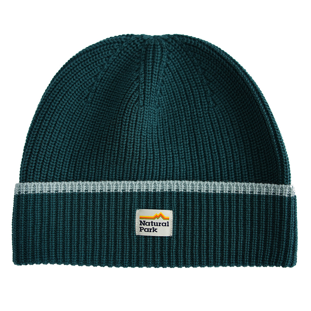 Gardoria Merino Blend Cable Rib Knit Beanie (Atlantic Deep/Slate) #contain