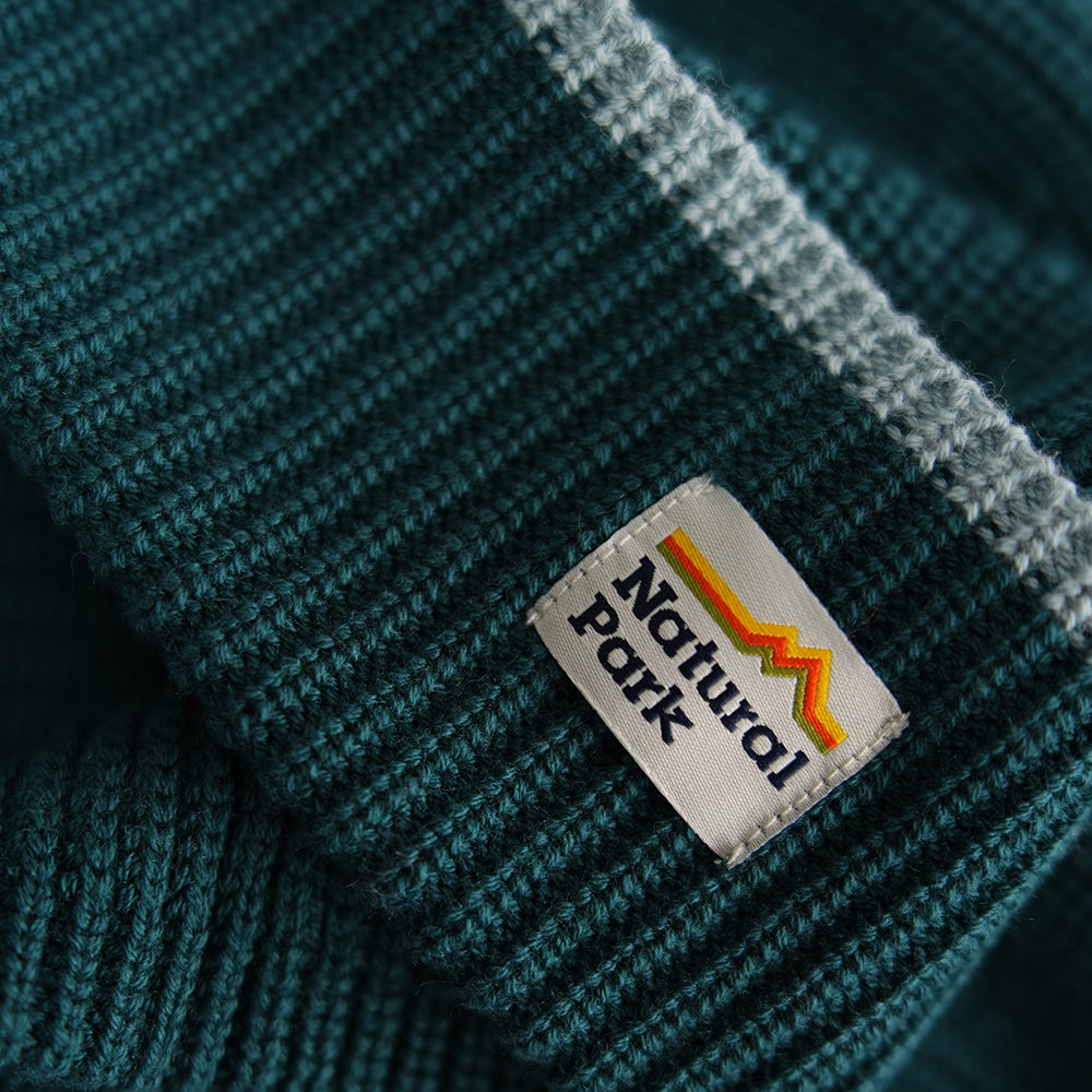 Gardoria Merino Blend Cable Rib Knit Beanie (Atlantic Deep/Slate)