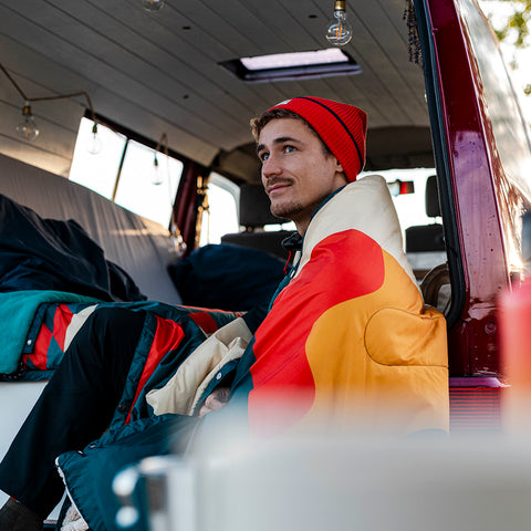 Gardoria Merino Blend Cable Rib Knit Beanie (Pureed Pumpkin/Maritime)