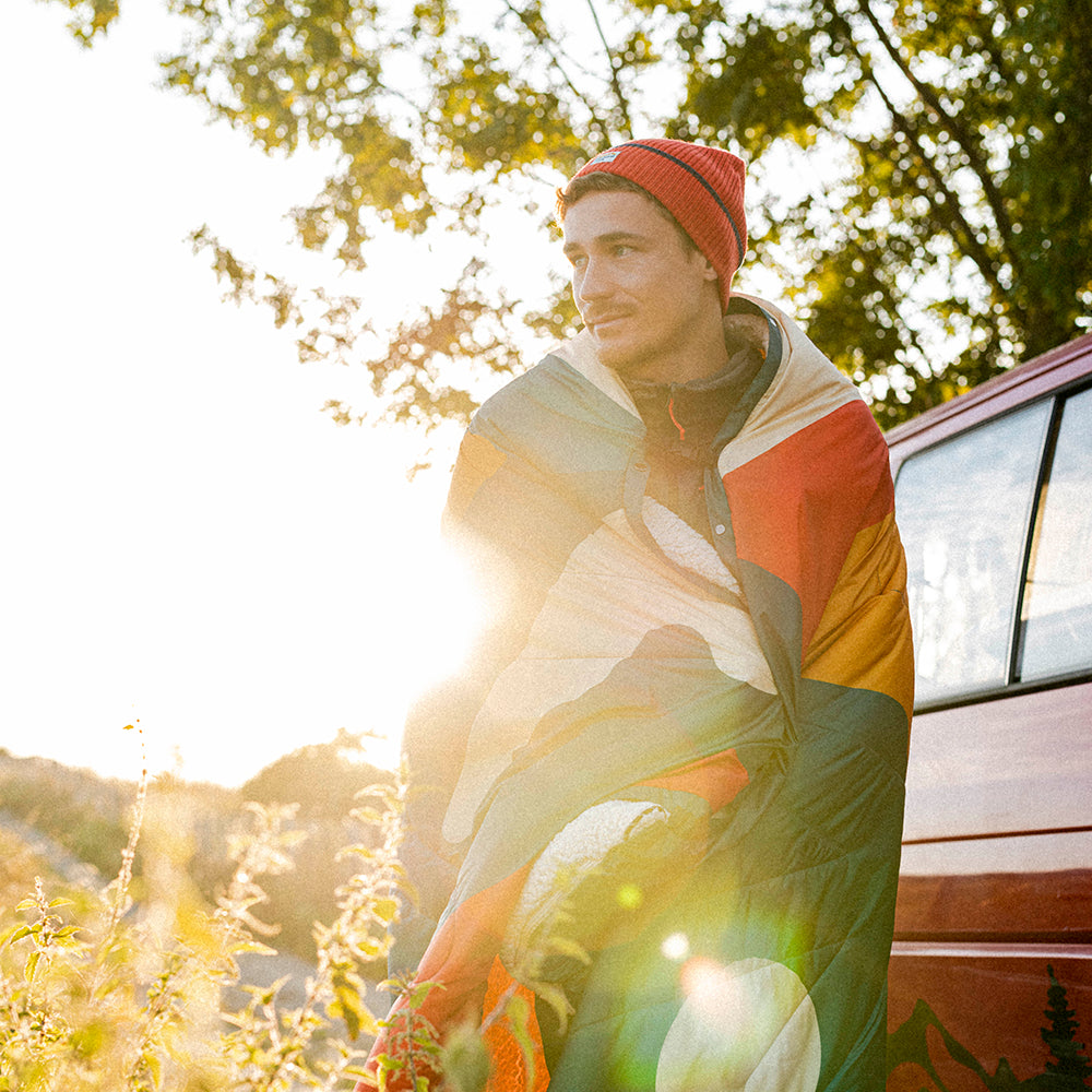 Gardoria Merino Blend Cable Rib Knit Beanie (Pureed Pumpkin/Maritime)