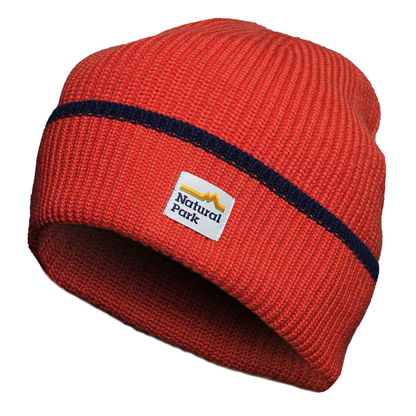 Gardoria Merino Blend Cable Rib Knit Beanie (Pureed Pumpkin/Maritime) #contain