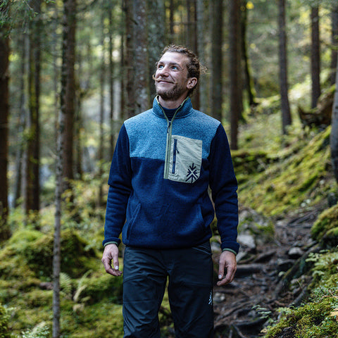 Mens Arcas Half Zip Knitted Fleece Pullover (Maritime Blue)