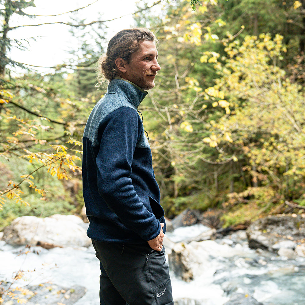 Mens Arcas Half Zip Knitted Fleece Pullover (Maritime Blue)