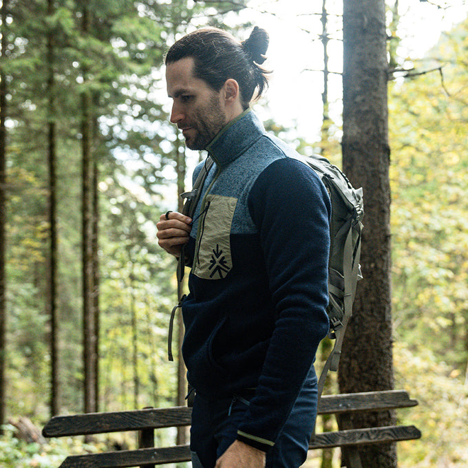 Mens Arcas Half Zip Knitted Fleece Pullover (Maritime Blue) ‡M;186cm