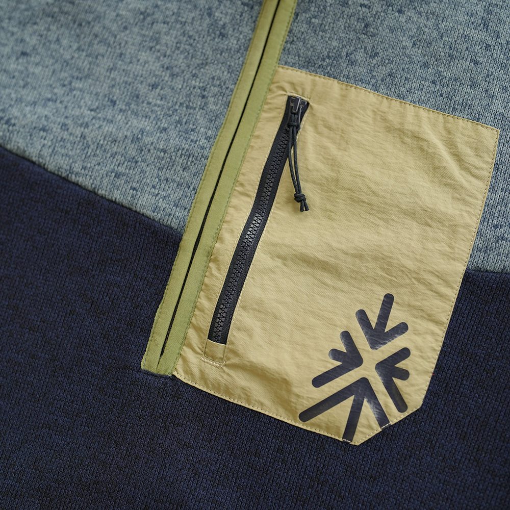 Mens Arcas Half Zip Knitted Fleece Pullover (Maritime Blue)