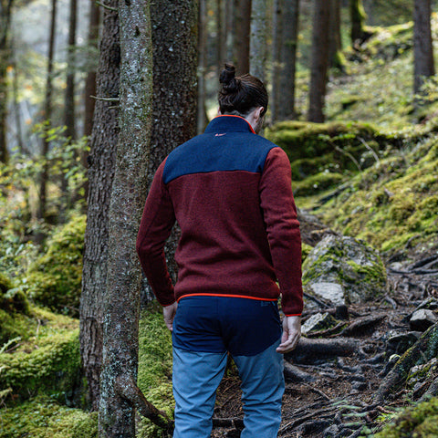 Mens Arcas Half Zip Knitted Fleece Pullover (Syrah)