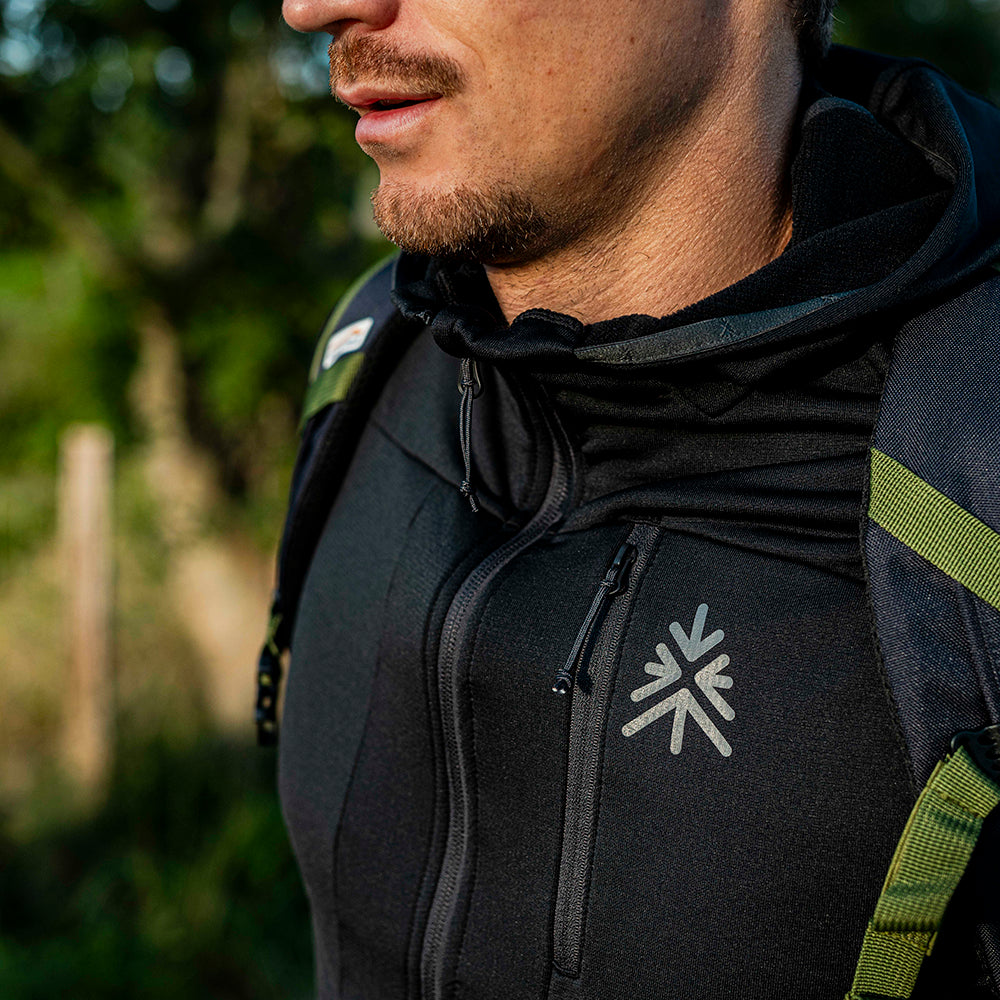 Mens Aruba Grid Full Zip Fleece (Black)