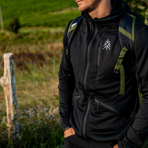 Mens Aruba Grid Full Zip Fleece (Black)
