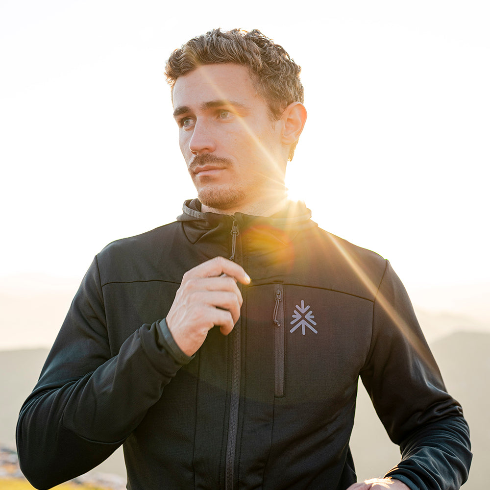 Mens Aruba Grid Full Zip Fleece (Black)