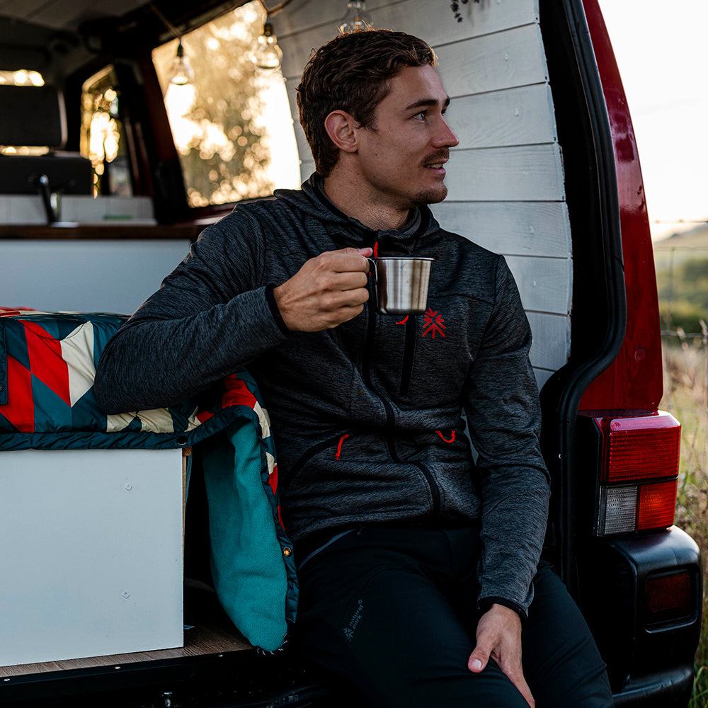 Mens Aruba Grid Full Zip Fleece (Thunderstorm Melange)