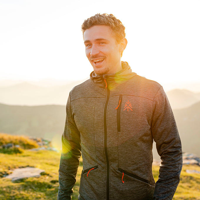 Mens Aruba Grid Full Zip Fleece (Thunderstorm Melange) §M;183cm