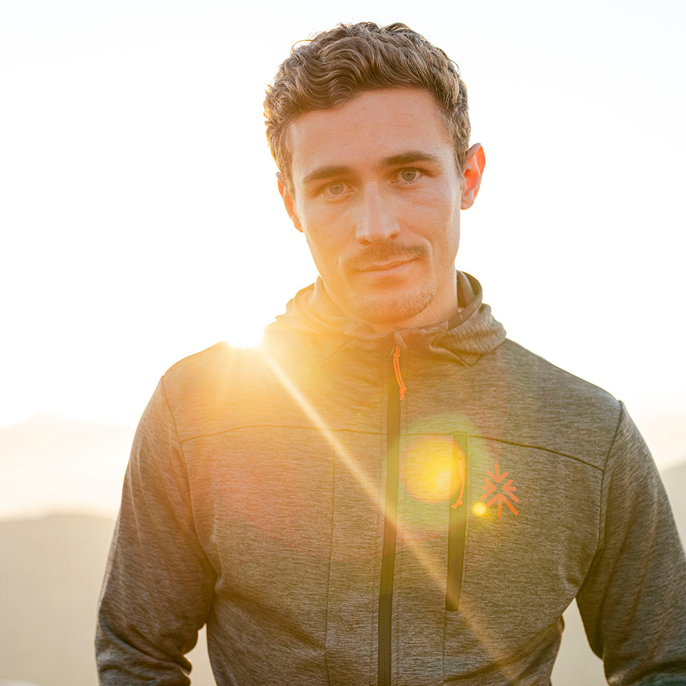 Mens Aruba Grid Full Zip Fleece (Thunderstorm Melange)