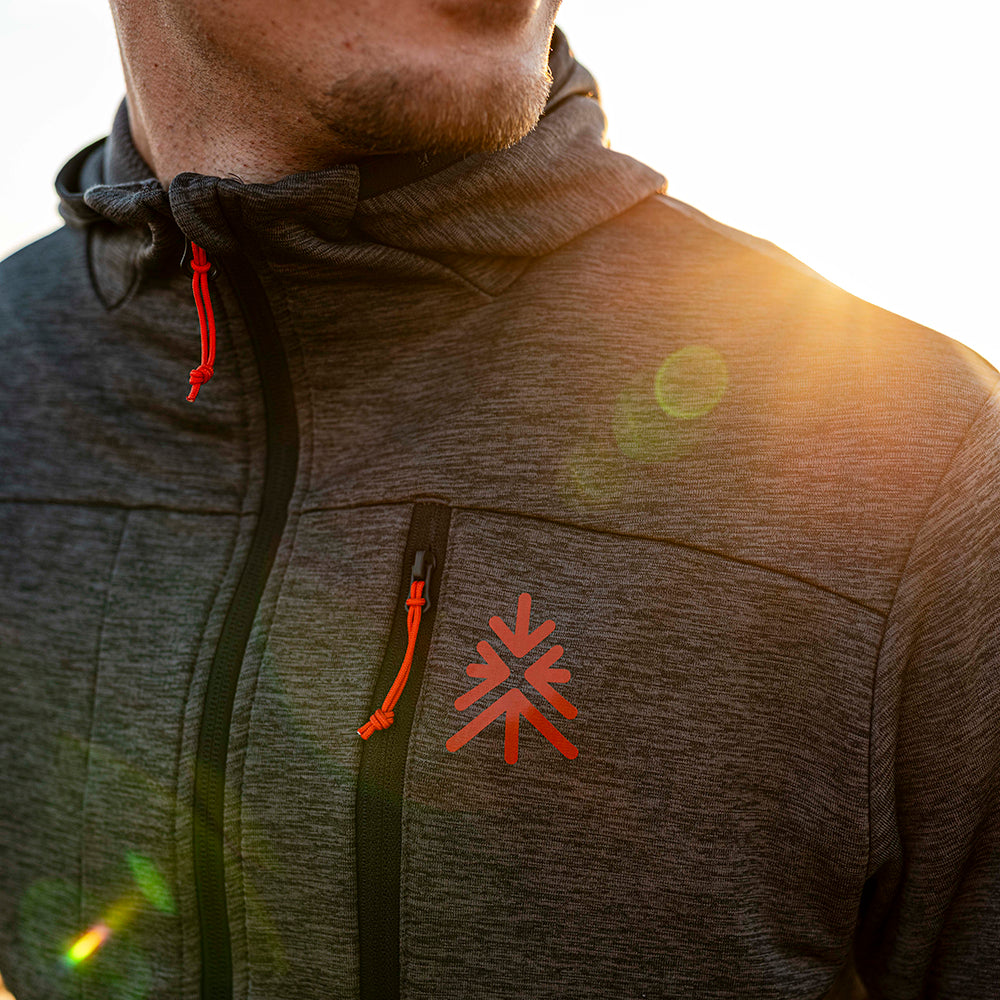 Mens Aruba Grid Full Zip Fleece (Thunderstorm Melange)