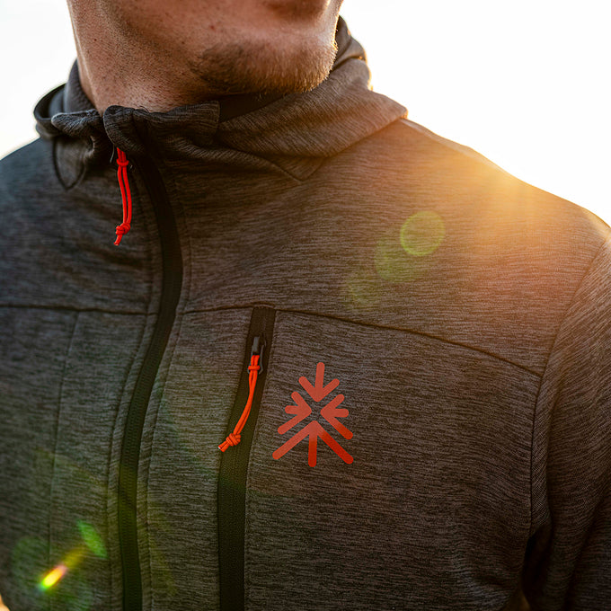 Mens Aruba Grid Full Zip Fleece (Thunderstorm Melange) §M;183cm