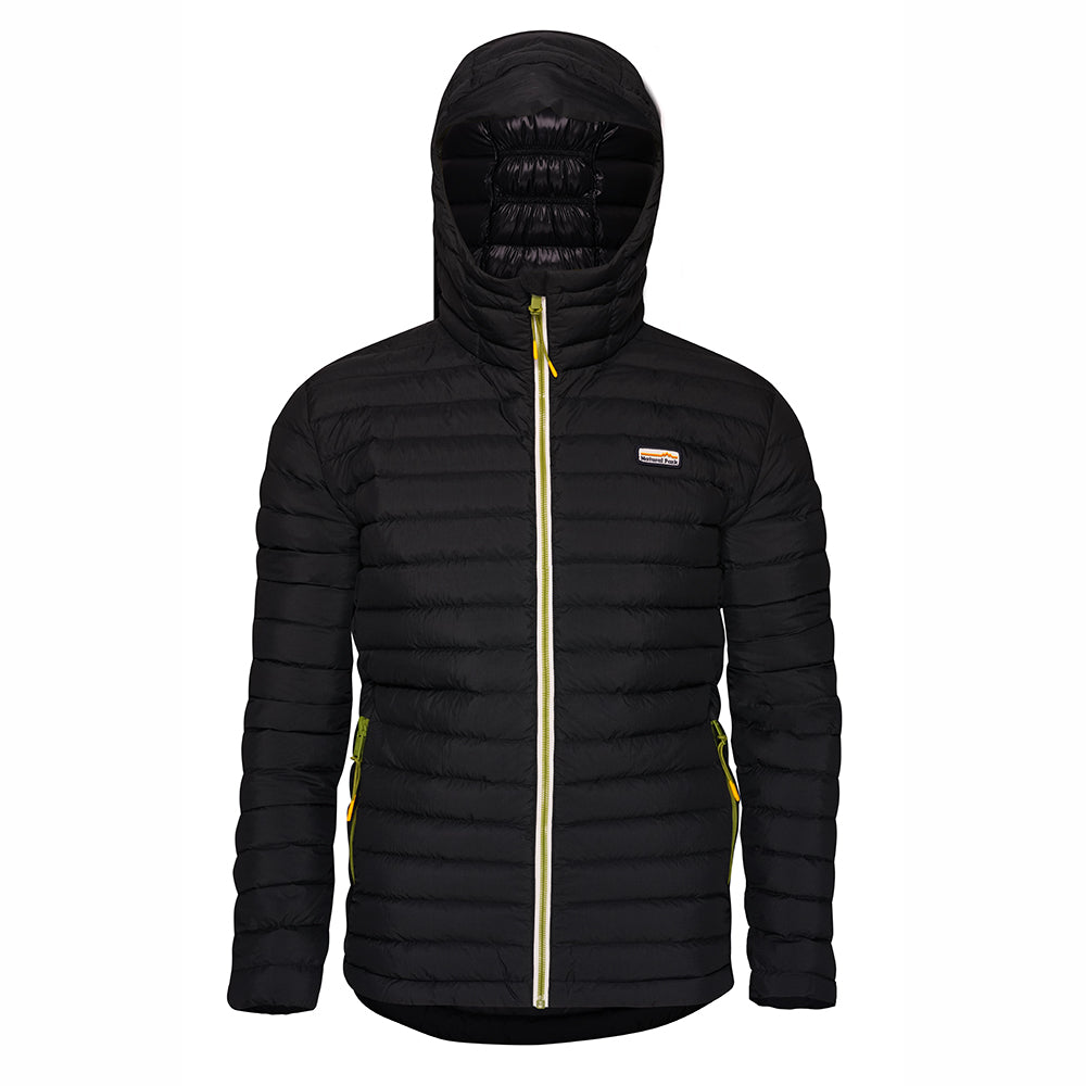 Mens Feathertop Hooded Down Jacket (Black) #contain