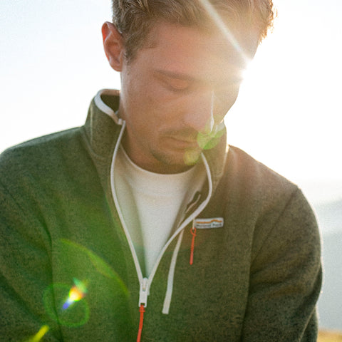 Mens Frissell Half Zip Sweater Fleece (Dark Olive Melange)