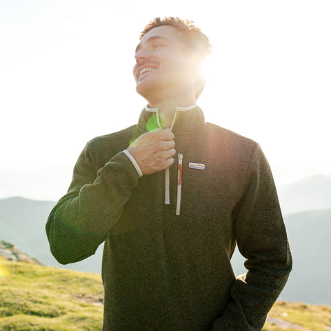 Mens Frissell Half Zip Sweater Fleece (Dark Olive Melange)