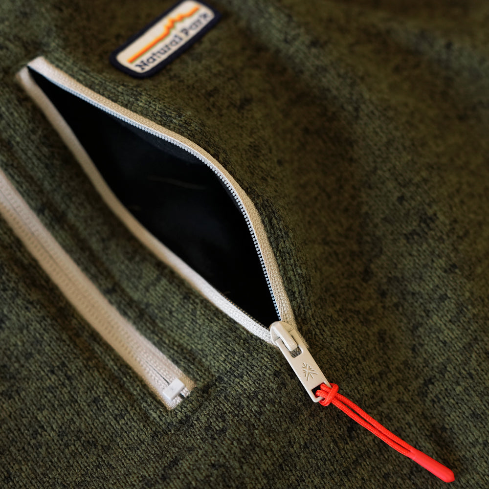 Mens Frissell Half Zip Sweater Fleece (Dark Olive Melange)