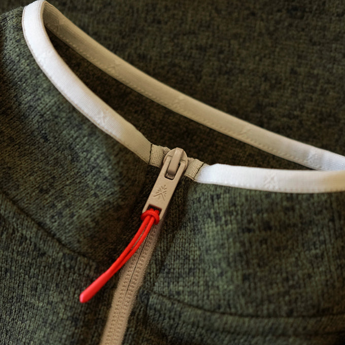 Mens Frissell Half Zip Sweater Fleece (Dark Olive Melange)