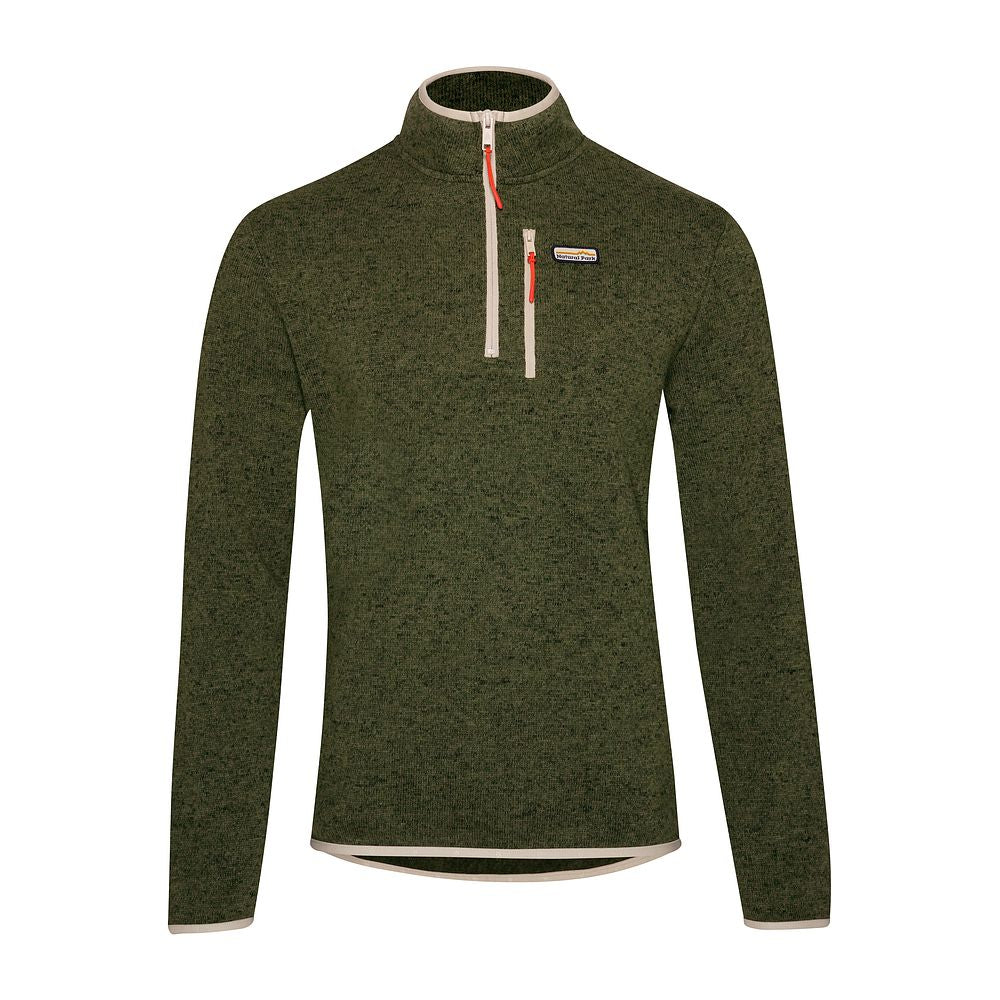 Mens Frissell Half Zip Sweater Fleece (Dark Olive Melange) #contain