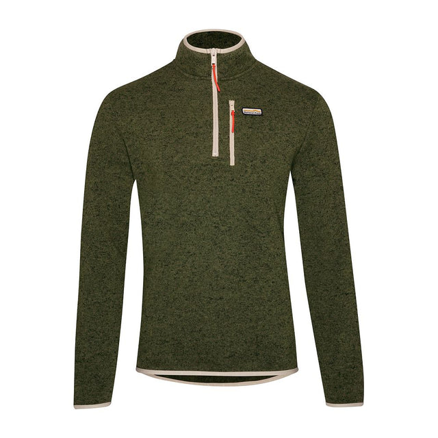 Mens Frissell Half Zip Sweater Fleece (Dark Olive Melange) #contain