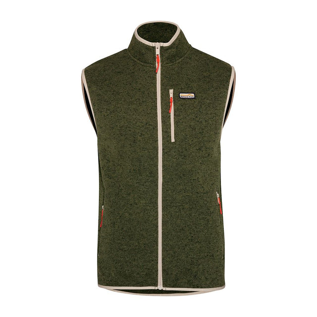 Mens Frissell Gilet Sweater Fleece (Dark Olive Melange) #contain