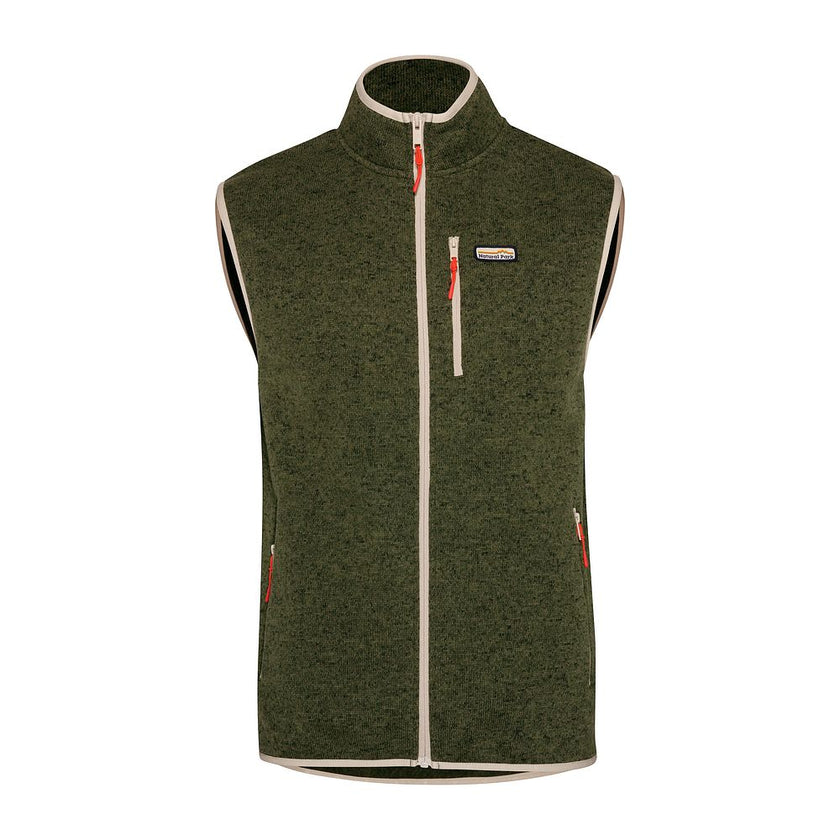 Mens Frissell Gilet Sweater Fleece (Dark Olive Melange) #contain