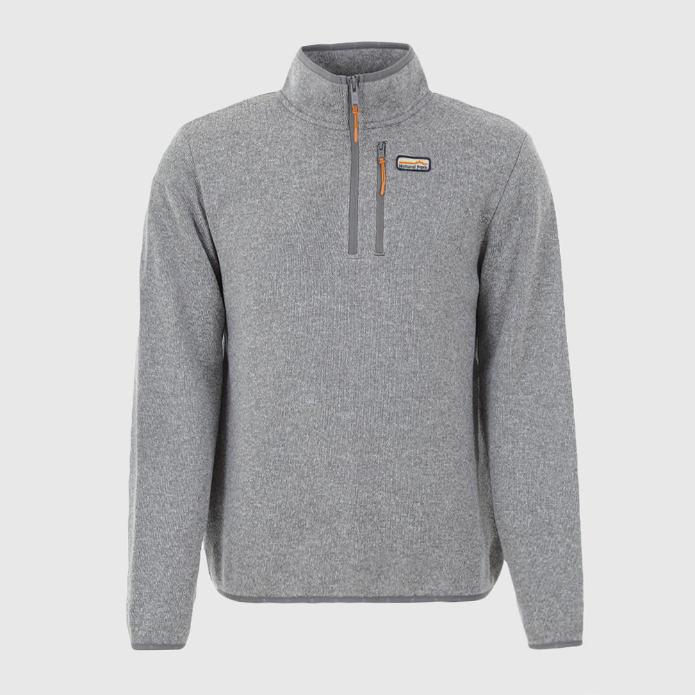 Mens Frissell Half Zip Sweater Fleece (Frost Grey Melange) #contain ✧AI