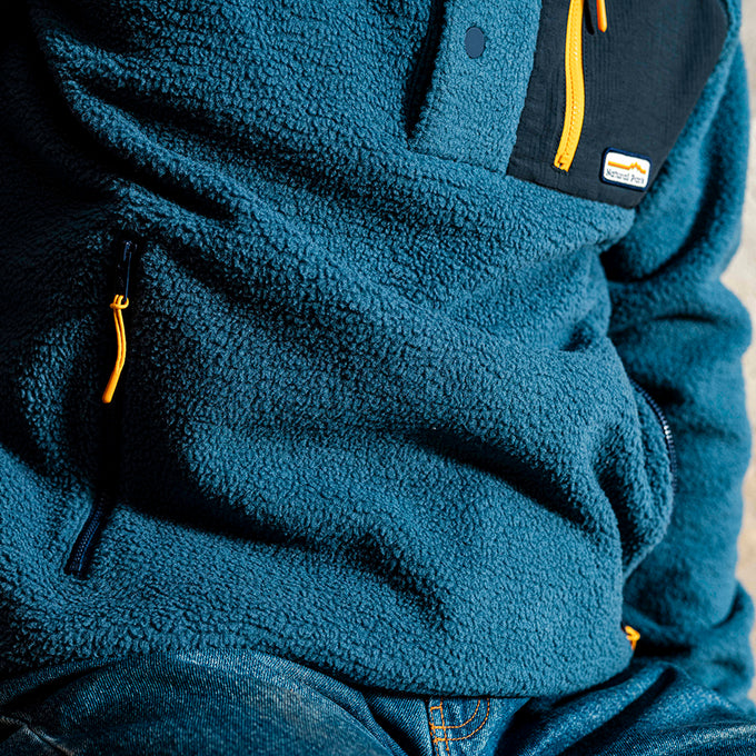 Mens Fryatt Sherpa Fleece Pullover (Dark Denim) §M;183cm