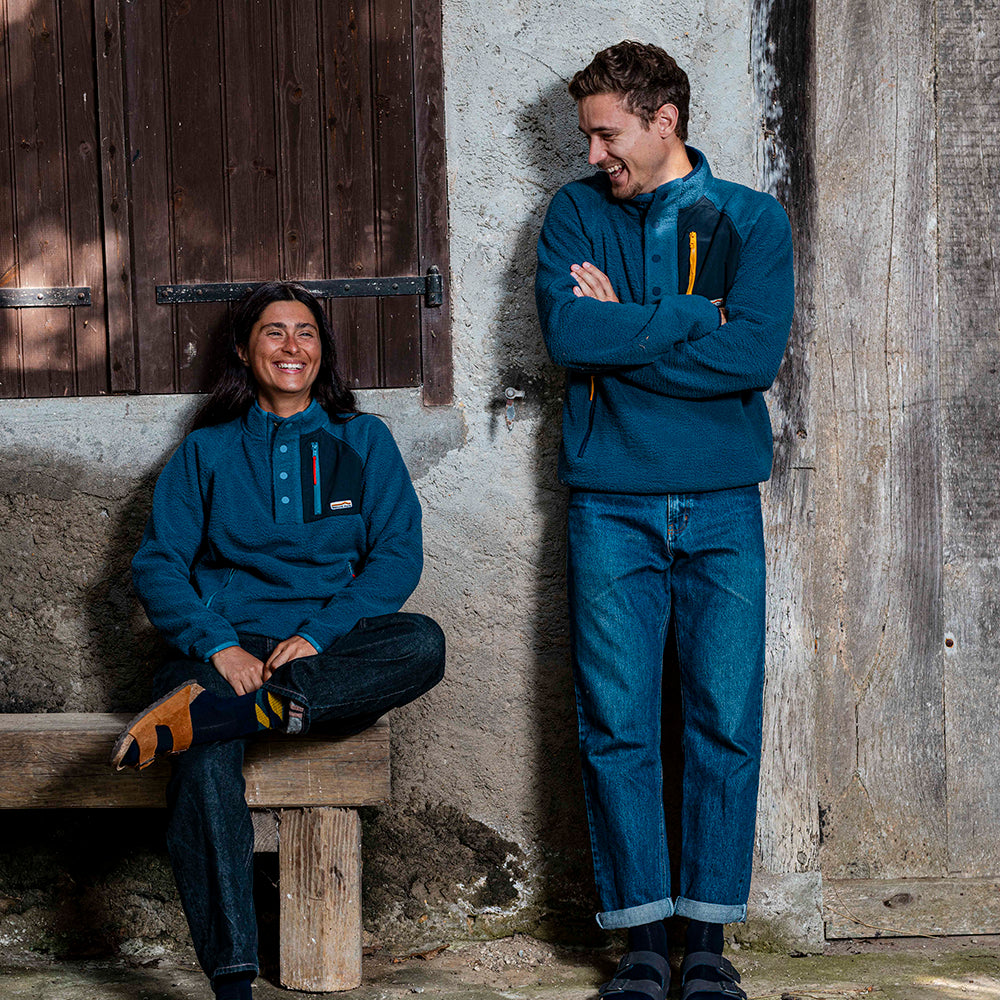 Mens Fryatt Sherpa Fleece Pullover (Dark Denim)