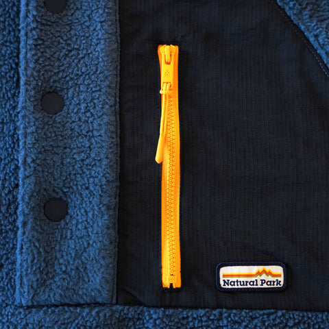 Mens Fryatt Sherpa Fleece Pullover (Dark Denim)