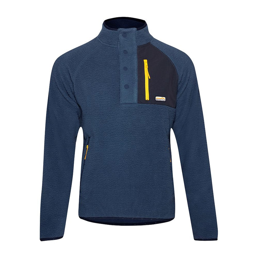 Mens Fryatt Sherpa Fleece Pullover (Dark Denim) #contain