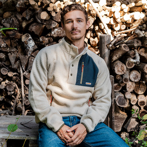 Mens Fryatt Sherpa Fleece Pullover (Feather Grey)