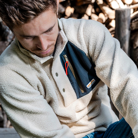 Mens Fryatt Sherpa Fleece Pullover (Feather Grey)