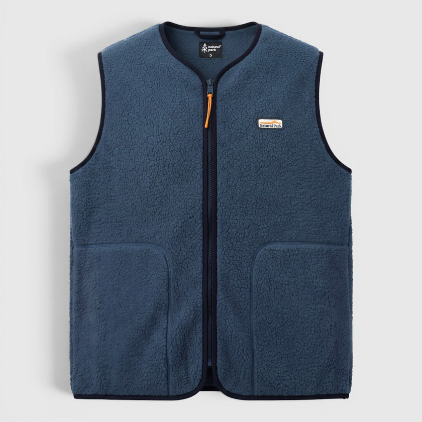 Mens Fryatt Sherpa Fleece Gilet (Dark Denim) #contain