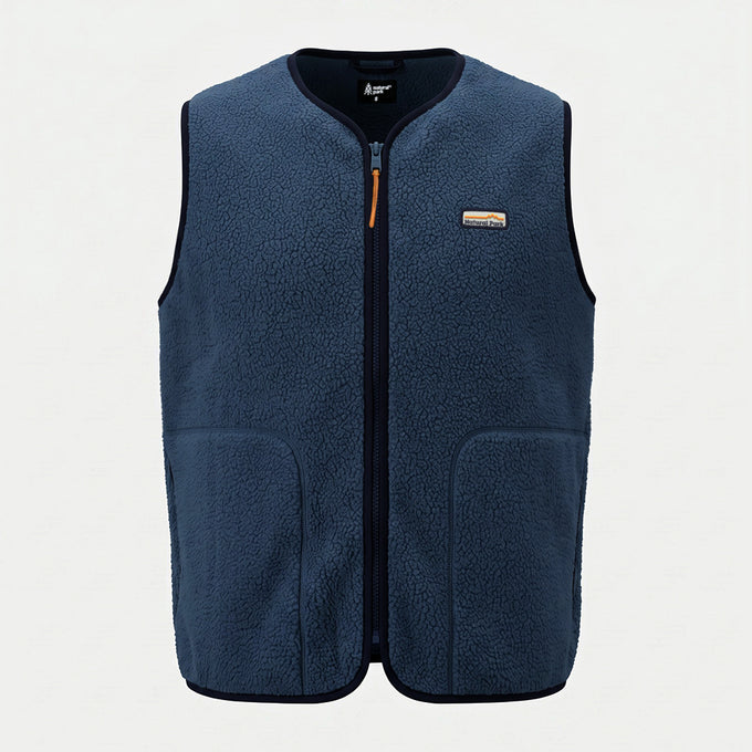Mens Fryatt Sherpa Fleece Gilet (Dark Denim) #contain ✧AI
