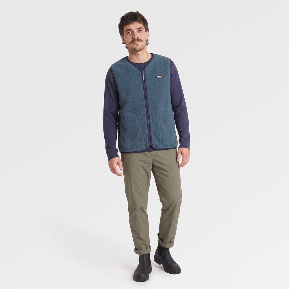 Mens Fryatt Sherpa Fleece Gilet (Dark Denim) ✦AI